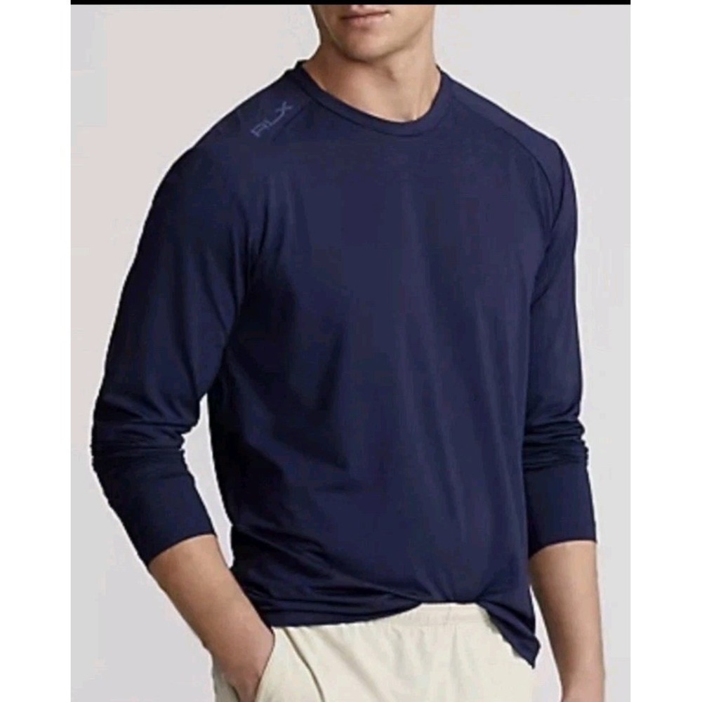 RLX Ralph Lauren Golf Preformance Long Sleeve Training Tee T-Shirt Size S Navy